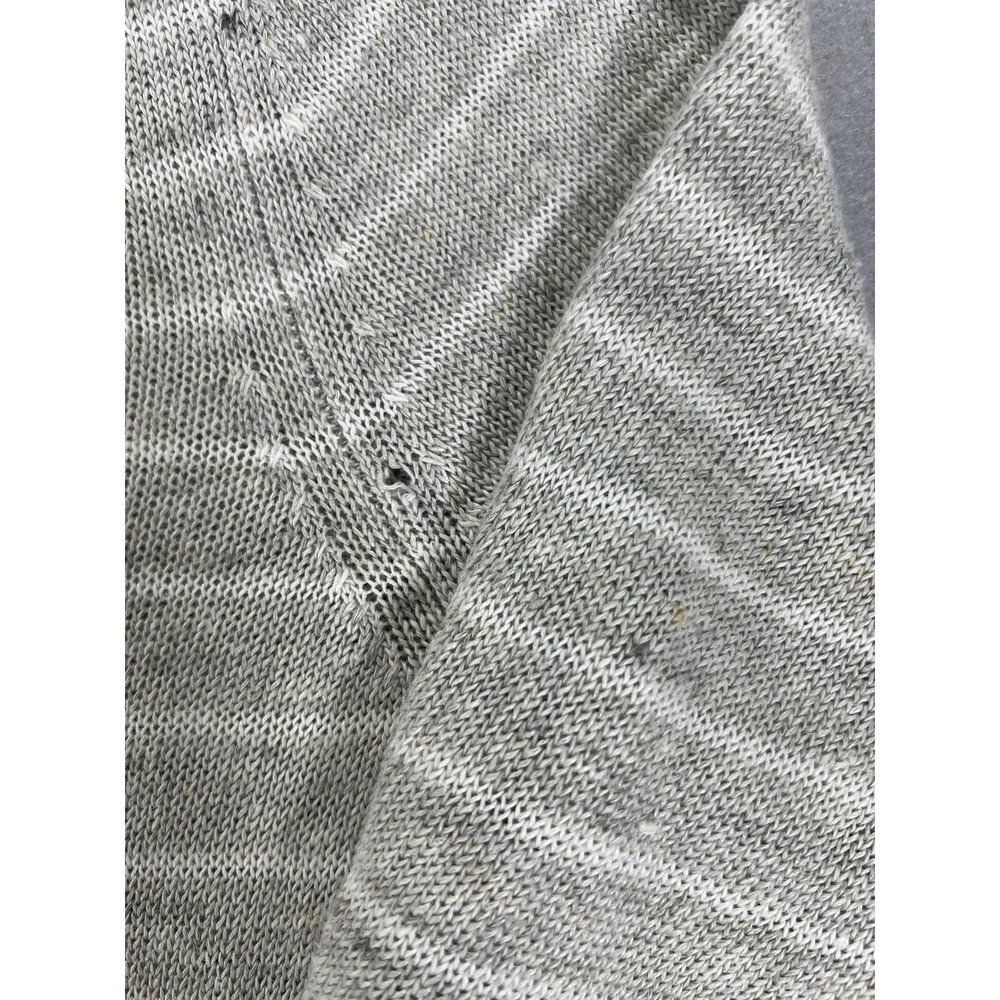 Vince Mens Grey White Striped 100% Linen Long Sleeve Crew Neck Sweater Size M - Picture 9 of 9